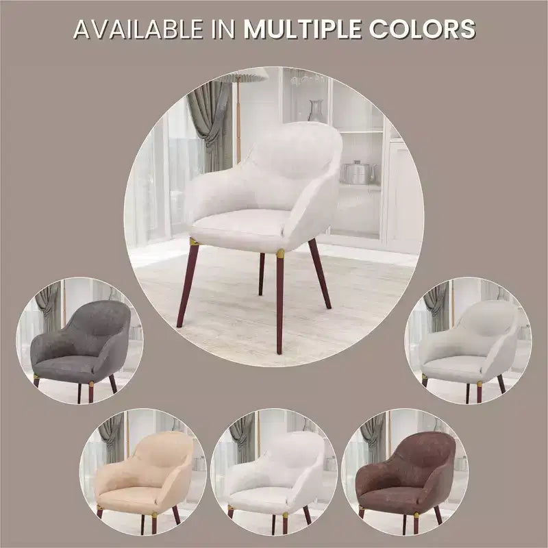 LeisureMod Elias Dining Chair  Upholstered Leather Or Velvet Seat with Powder-Coated Legs, Modern Kitchen, Dining Room, Cafe, Comfortable Seating