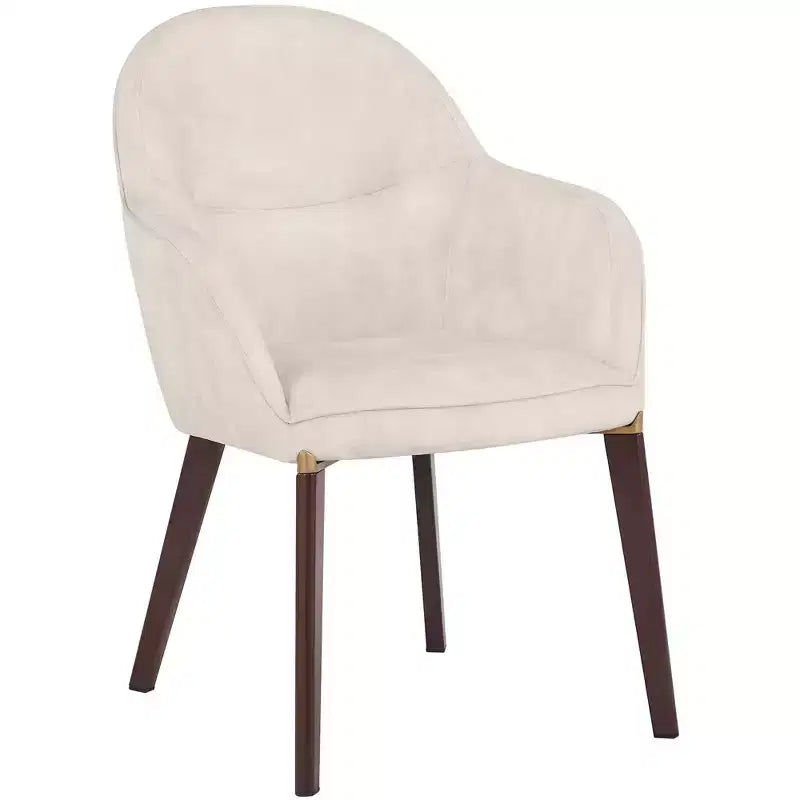 LeisureMod Elias Dining Chair  Upholstered Leather Or Velvet Seat with Powder-Coated Legs, Modern Kitchen, Dining Room, Cafe, Comfortable Seating