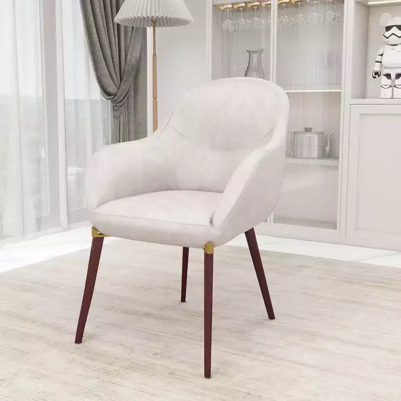 LeisureMod Elias Dining Chair  Upholstered Leather Or Velvet Seat with Powder-Coated Legs, Modern Kitchen, Dining Room, Cafe, Comfortable Seating