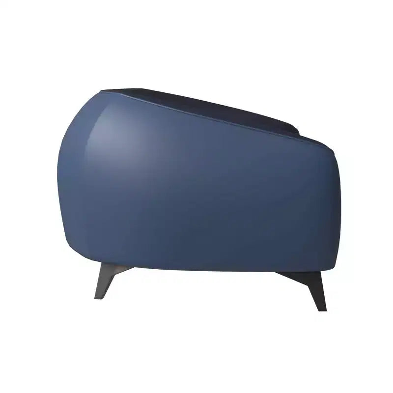 Fauteuil d'appoint en cuir une place Opula avec pieds en acier inoxydable, noir/blanc