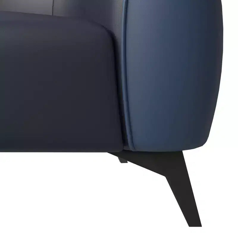 Fauteuil d'appoint en cuir une place Opula avec pieds en acier inoxydable, noir/blanc
