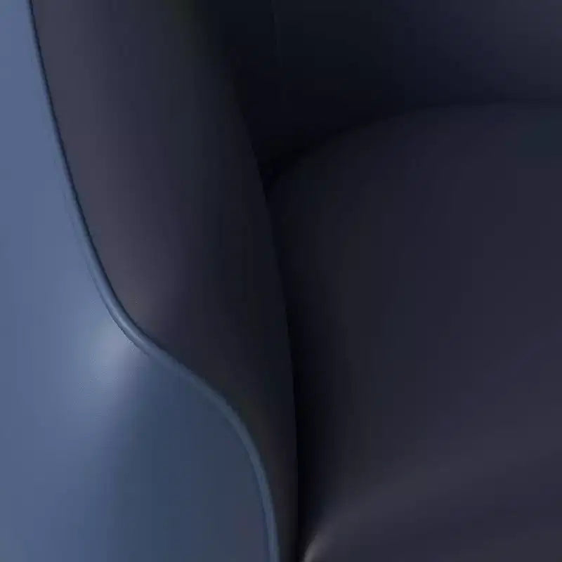 Fauteuil d'appoint en cuir une place Opula avec pieds en acier inoxydable, noir/blanc