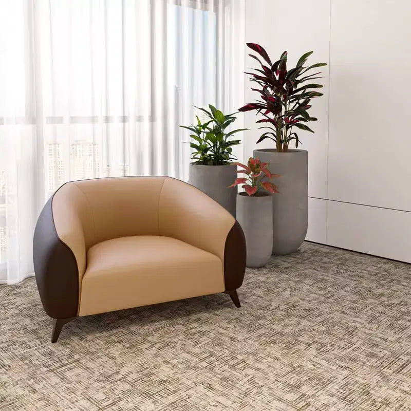 Fauteuil d'appoint en cuir une place Opula avec pieds en acier inoxydable, noir/blanc