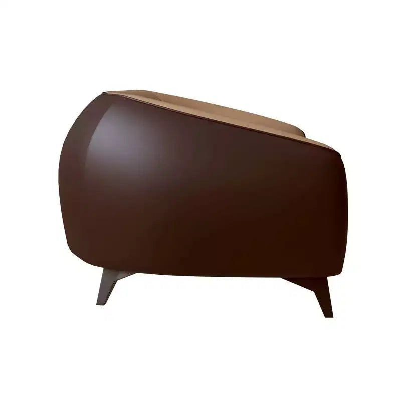 Fauteuil d'appoint en cuir une place Opula avec pieds en acier inoxydable, noir/blanc