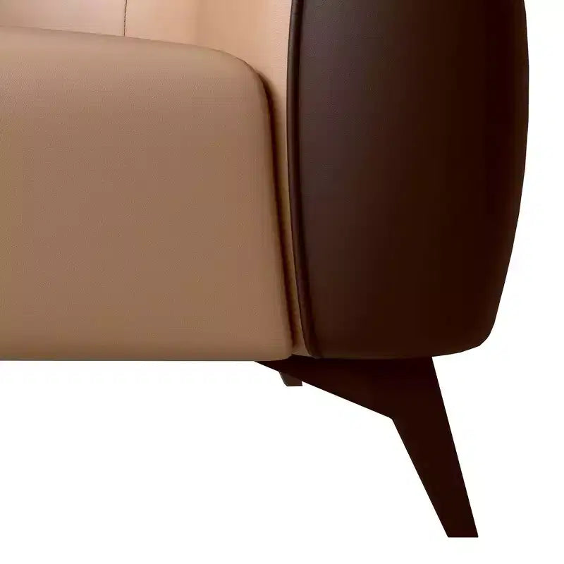 Fauteuil d'appoint en cuir une place Opula avec pieds en acier inoxydable, noir/blanc