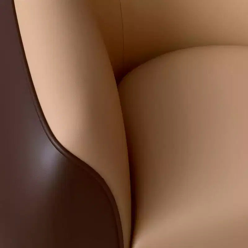 Fauteuil d'appoint en cuir une place Opula avec pieds en acier inoxydable, noir/blanc