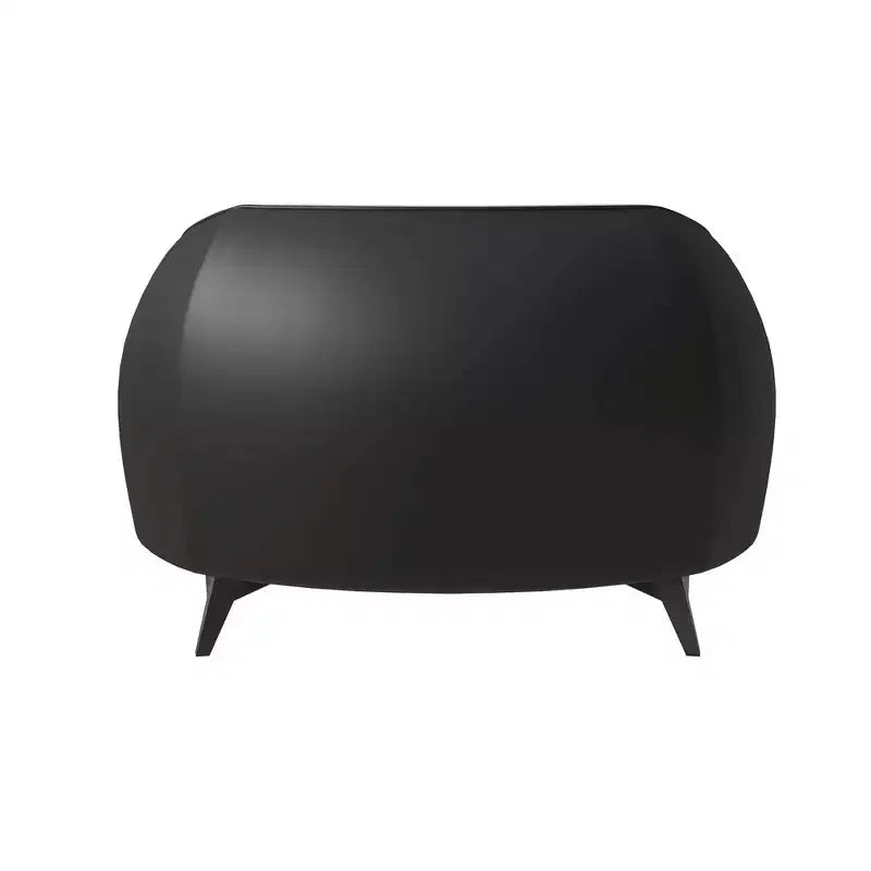 Fauteuil d'appoint en cuir une place Opula avec pieds en acier inoxydable, noir/blanc