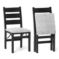Costway Folding Chairs Set of 2/4 Modern Upholstered Chairs with Comfy Backrest & Padded Seat