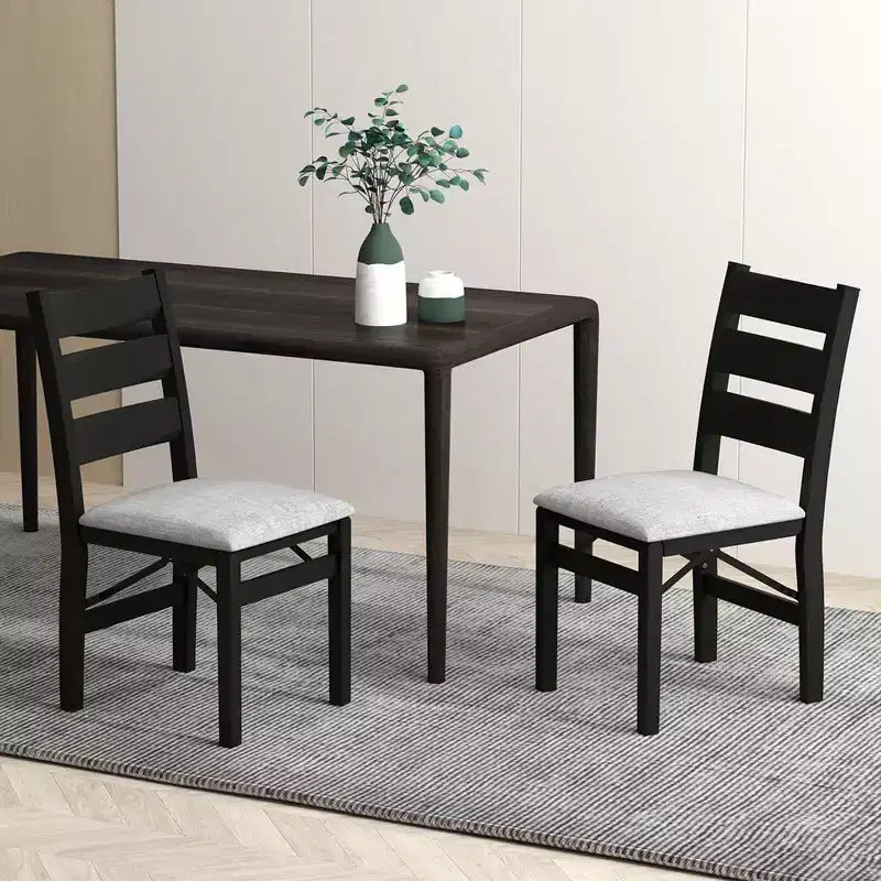 Costway Folding Chairs Set of 2/4 Modern Upholstered Chairs with Comfy Backrest & Padded Seat