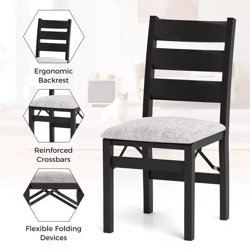 Costway Folding Chairs Set of 2/4 Modern Upholstered Chairs with Comfy Backrest & Padded Seat