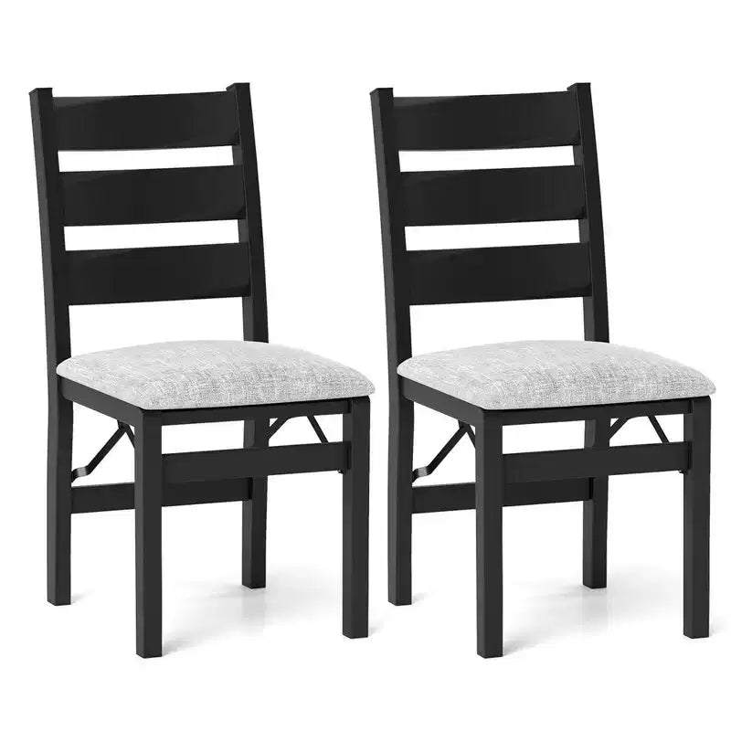 Costway Folding Chairs Set of 2/4 Modern Upholstered Chairs with Comfy Backrest & Padded Seat