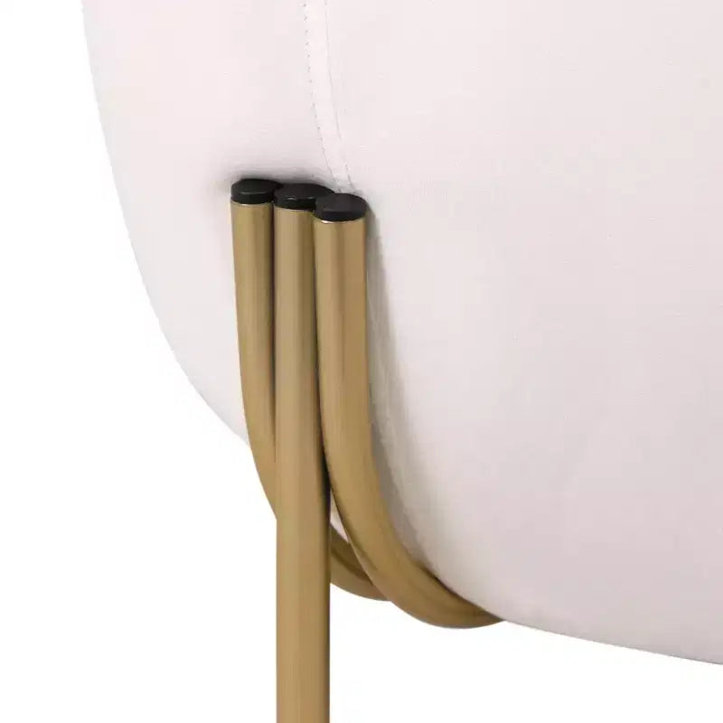 LeisureMod Zuno Modern Velvet Accent Chair - Geometric Single-Seater Sofa with Reinforced Gold Iron Legs and Contoured Backrest