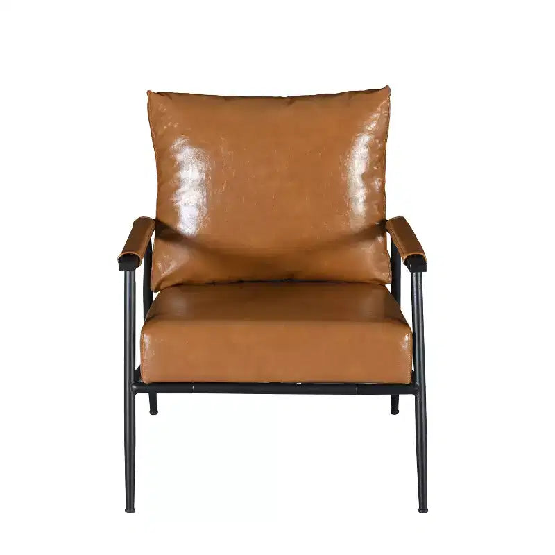 Christopher Knight Home Wayne Faux Leather and Metal Accent Chair, Brown/Black