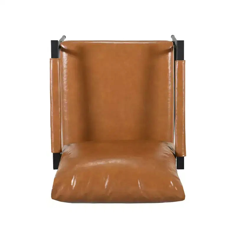 Christopher Knight Home Wayne Fauteuil d'appoint en similicuir et métal, Brun/Noir