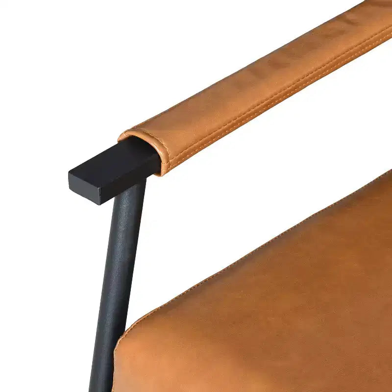 Christopher Knight Home Wayne Fauteuil d'appoint en similicuir et métal, Brun/Noir