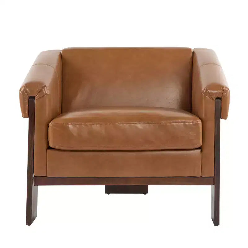 Chaise d'appoint rembourrée en bois style moderne milieu de siècle Christopher Knight Home Logan
