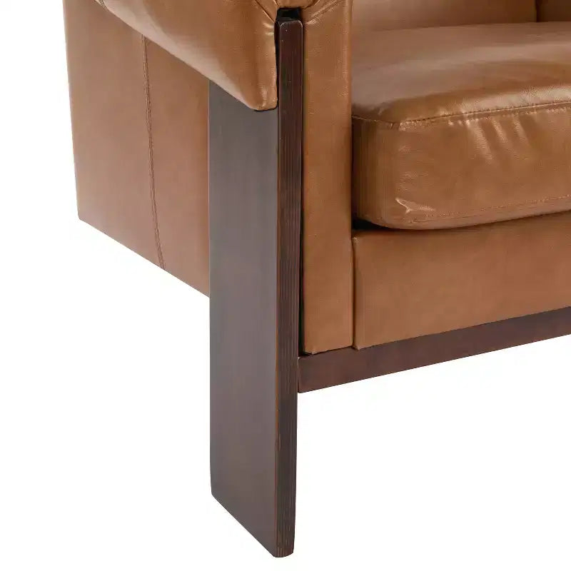 Chaise d'appoint rembourrée en bois style moderne milieu de siècle Christopher Knight Home Logan