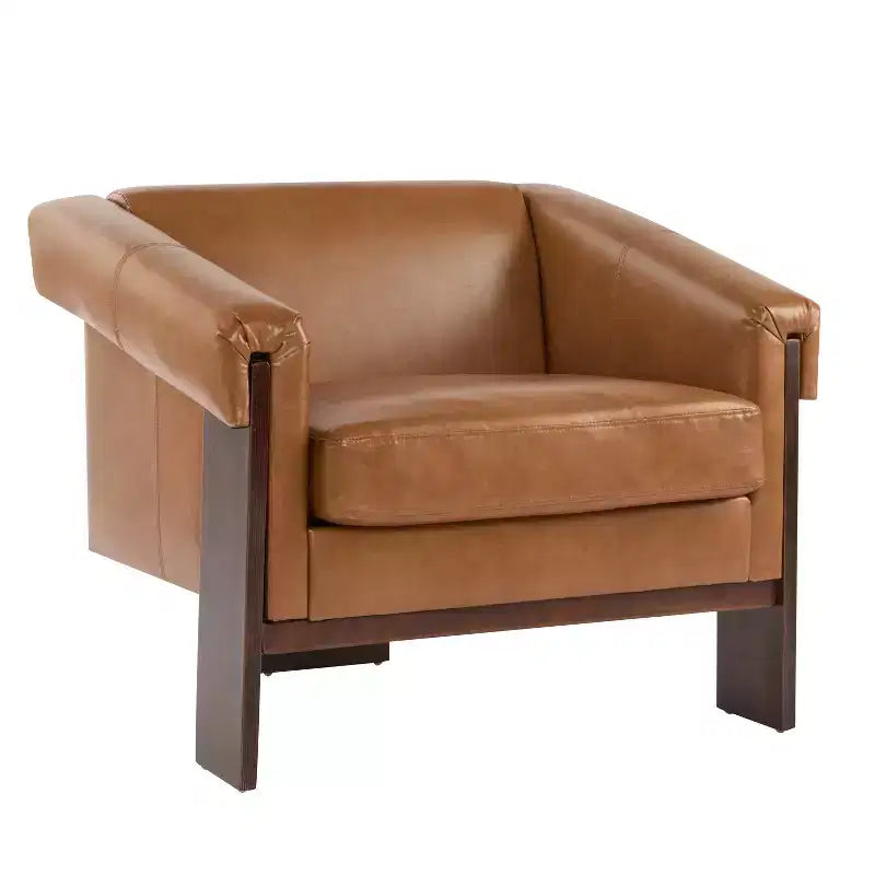 Chaise d'appoint rembourrée en bois style moderne milieu de siècle Christopher Knight Home Logan