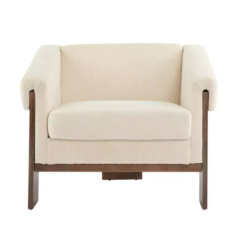 Chaise d'appoint rembourrée en bois style moderne milieu de siècle Christopher Knight Home Logan