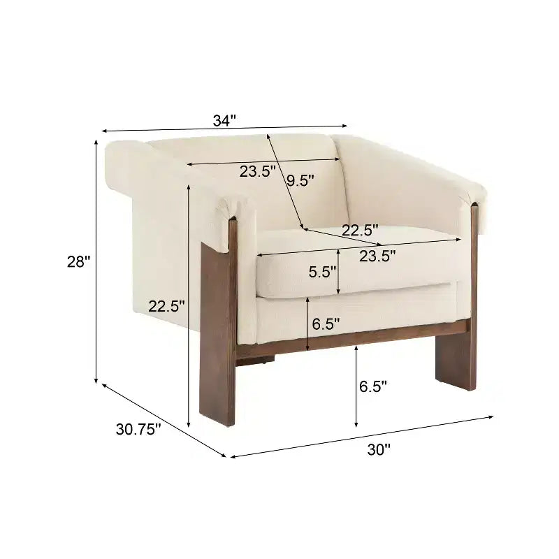 Chaise d'appoint rembourrée en bois style moderne milieu de siècle Christopher Knight Home Logan