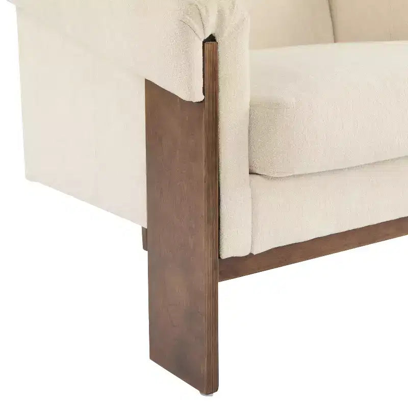 Chaise d'appoint rembourrée en bois style moderne milieu de siècle Christopher Knight Home Logan