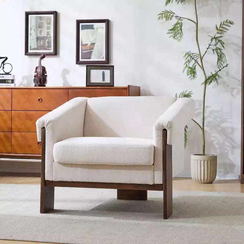 Christopher Knight Home Logan Mid-Century Modern Wooden Upholstered Accent Chair