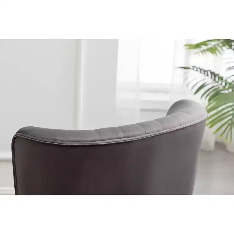 Fauteuil d'appoint contemporain en velours Elon de Roundhill Furniture, gris