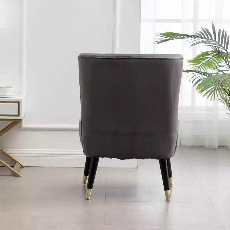 Fauteuil d'appoint contemporain en velours Elon de Roundhill Furniture, gris
