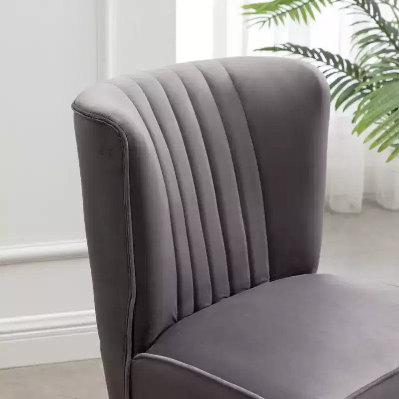 Fauteuil d'appoint contemporain en velours Elon de Roundhill Furniture, gris