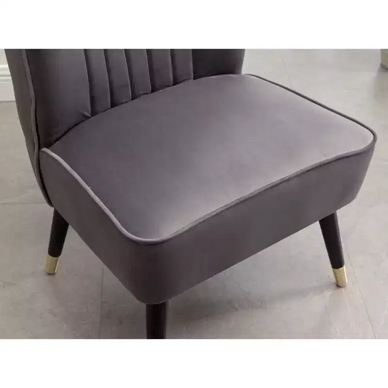Fauteuil d'appoint contemporain en velours Elon de Roundhill Furniture, gris