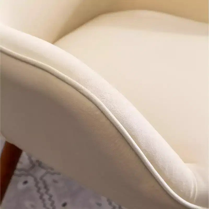 Roundhill Furniture Doarnin Contemporary Silky Velvet Tufted Button Back Accent Chair, White