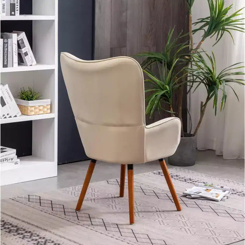 Roundhill Furniture Doarnin Contemporary Silky Velvet Tufted Button Back Accent Chair, White