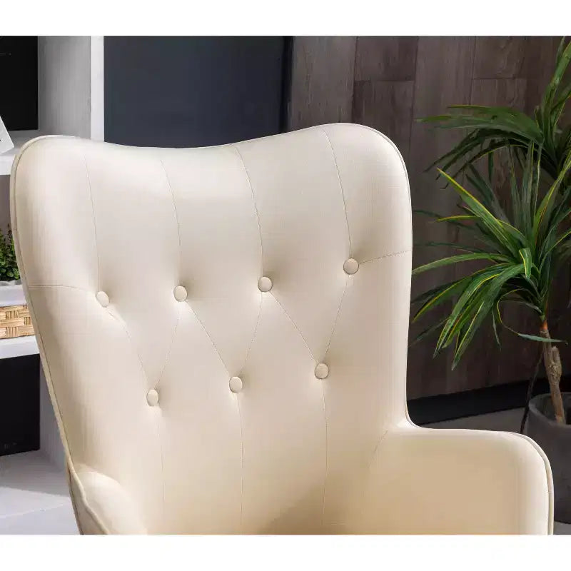 Roundhill Furniture Doarnin Contemporary Silky Velvet Tufted Button Back Accent Chair, White