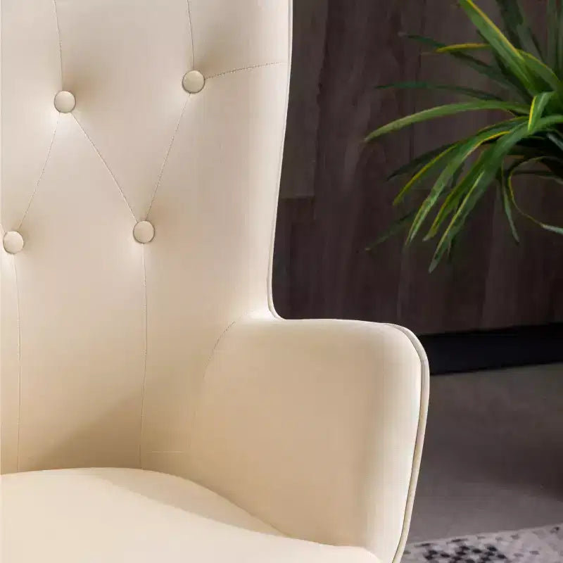 Roundhill Furniture Doarnin Contemporary Silky Velvet Tufted Button Back Accent Chair, White