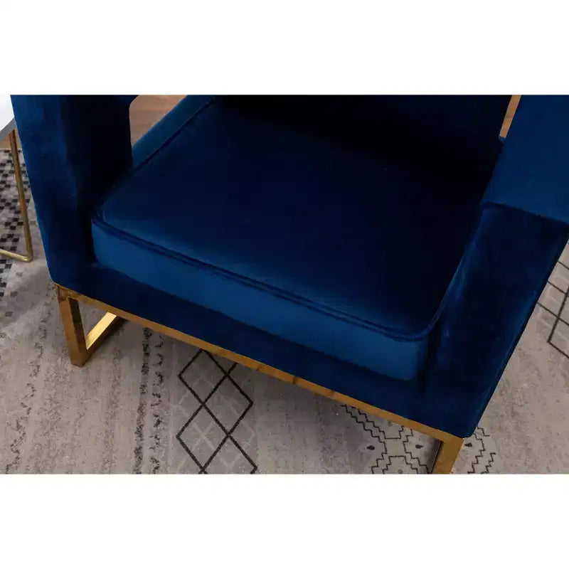 Roundhill Furniture Lenola Contemporary Upholstered Accent Arm Chair, Blue