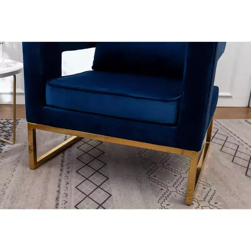 Roundhill Furniture Lenola Contemporary Upholstered Accent Arm Chair, Blue