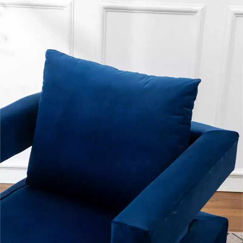 Roundhill Furniture Lenola Contemporary Upholstered Accent Arm Chair, Blue