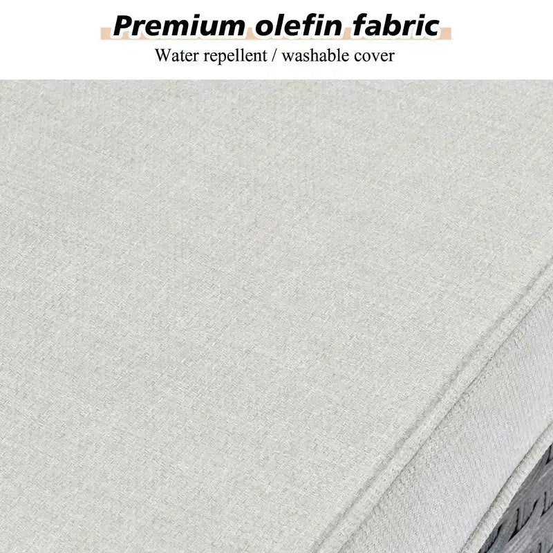 Ensemble de conversation de 6 meubles de patio extérieurs en osier Marlton avec sectionnel de canapé, table et coussins