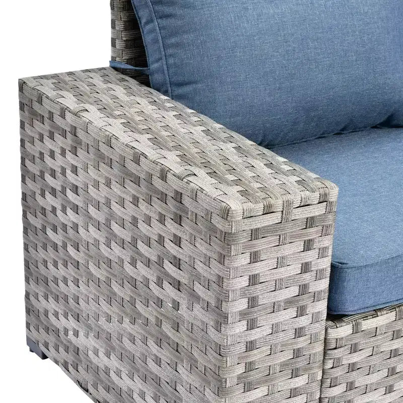 Ensemble de mobilier de patio en osier Marlton 12 pièces - Canapé sectionnel de conversation avec coussins
