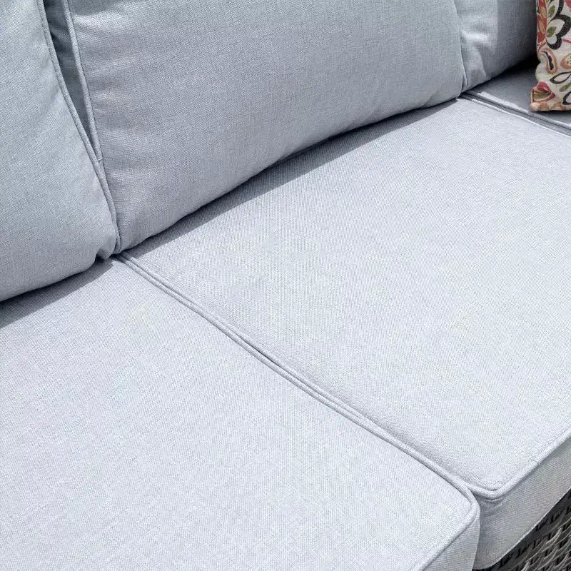 Ovios Tampa Ensemble de conversation de 6 meubles de patio extérieur en osier avec canapé et fauteuils pivotants et coussins