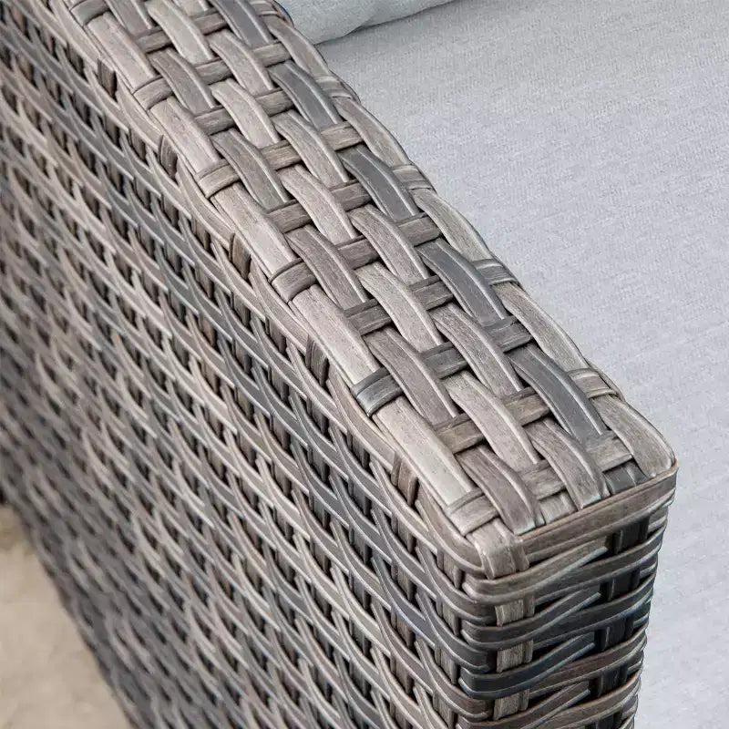 Ovios Tampa Ensemble de conversation de 6 meubles de patio extérieur en osier avec canapé et fauteuils pivotants et coussins