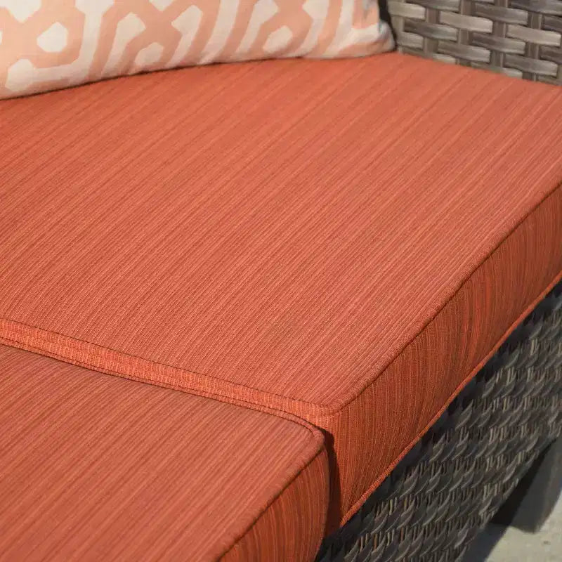 Ovios Tampa Ensemble de conversation de 6 meubles de patio extérieur en osier avec canapé et fauteuils pivotants et coussins