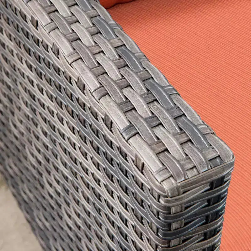 Ovios Tampa Ensemble de conversation de 6 meubles de patio extérieur en osier avec canapé et fauteuils pivotants et coussins