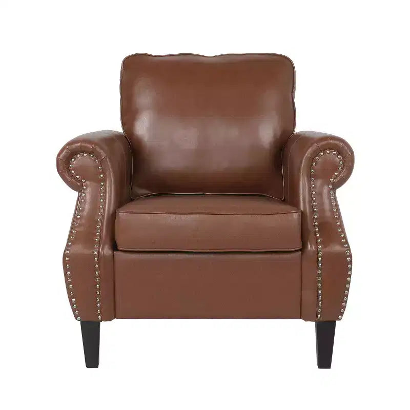 Christopher Knight Home Dowd Faux Leather Club Chair with Nailhead Trim