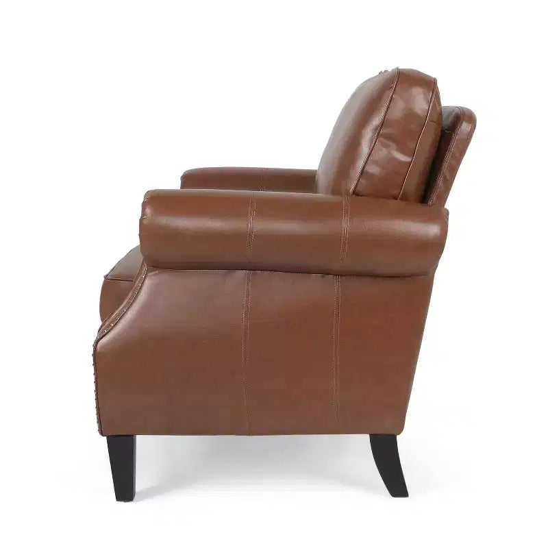 Christopher Knight Home Dowd Faux Leather Club Chair with Nailhead Trim