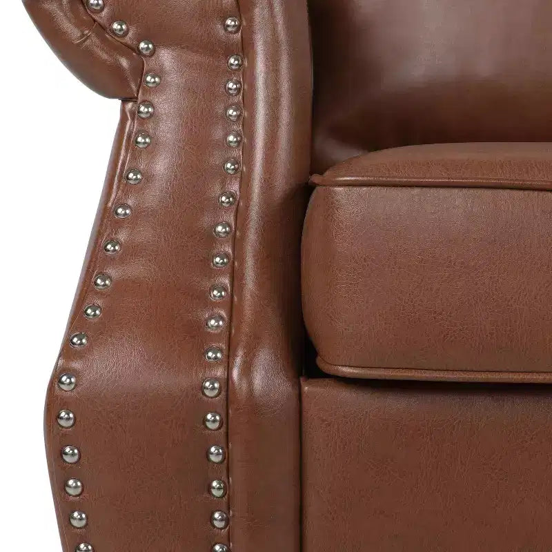 Christopher Knight Home Dowd Faux Leather Club Chair with Nailhead Trim