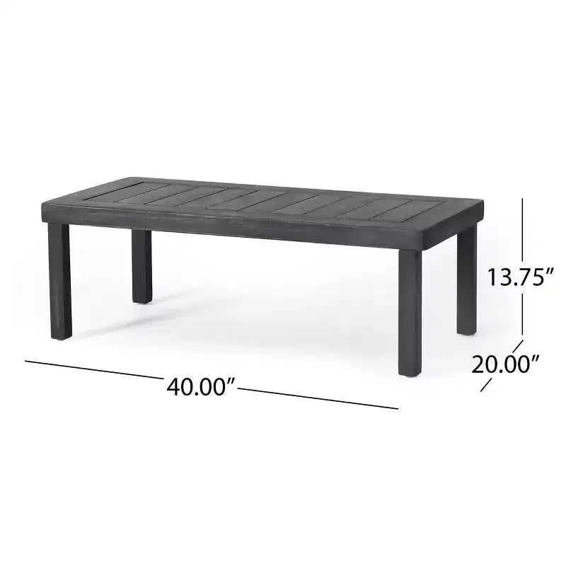 Christopher Knight Home Louver Ensemble deux pièces causeuse et table basse d'extérieur en acacia avec coussins