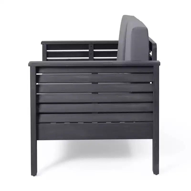 Christopher Knight Home Louver Ensemble deux pièces causeuse et table basse d'extérieur en acacia avec coussins