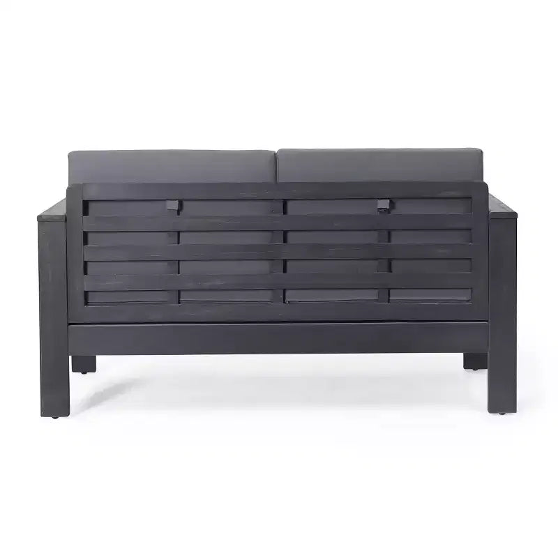 Christopher Knight Home Louver Ensemble deux pièces causeuse et table basse d'extérieur en acacia avec coussins