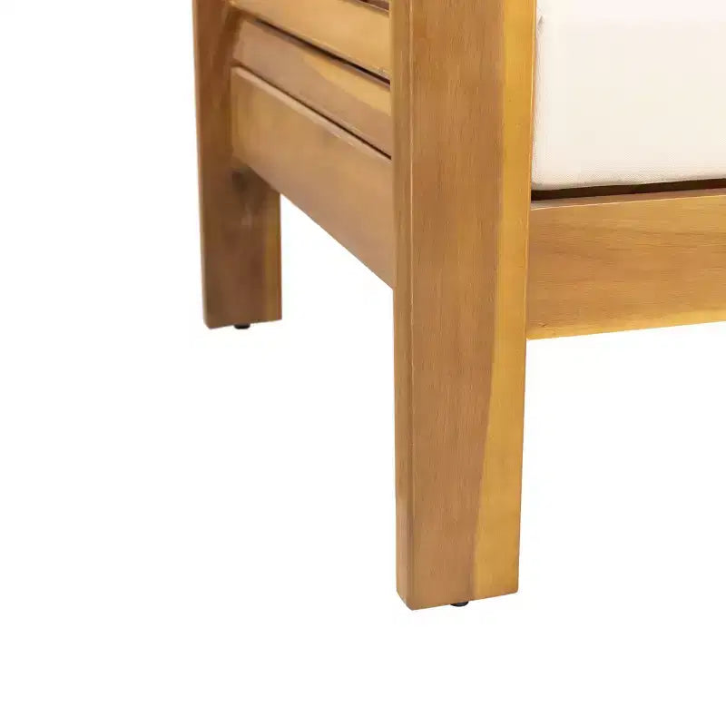 Christopher Knight Home Louver Ensemble deux pièces causeuse et table basse d'extérieur en acacia avec coussins